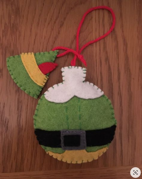 Buddy The Elf Gifts, Elf Felt Ornament, Elf Movie Ornaments Diy, Buddy The Elf Ornaments Diy, Grinch Felt Ornament, Buddy The Elf Decorations Diy, Buddy The Elf Ornaments, Buddy The Elf Christmas Decorations, Buddy The Elf Christmas Tree