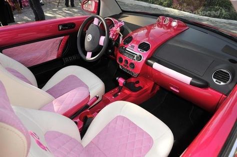 2010 Volkswagen Beetle Convertible Barbie Edition | car review ... Barbie Malibu Dream House, Pink Vw Beetle, Beetle Interior, Pink Range Rovers, Pink Car Interior, Pink Beetle, Vw Beetle For Sale, Vw Beetle Convertible, Pink Car Accessories