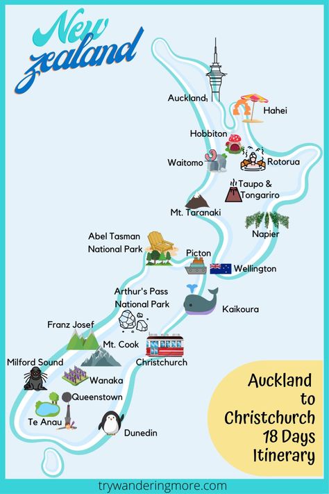 North Island New Zealand Map, Two Weeks In New Zealand, 1 Week New Zealand Itinerary, New Zealand North Island Road Trip, New Zealand Must See, New Zealand Fall Outfit, New Zealand In October, New Zealand Places To Visit, New Zealand In February