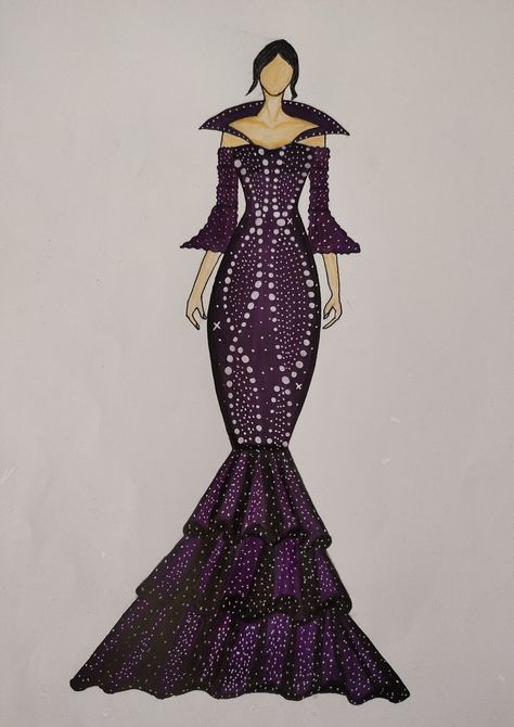 Fashion illustration Principles Of Design Rhythm Pattern, Principles Of Design Rhythm, Rhythm Dress, Dress Illustration, Mermaid Outfit, Fashion Illustration Sketches Dresses, Fashion Design Collection, Fashion Drawing Dresses, Sketches Dresses