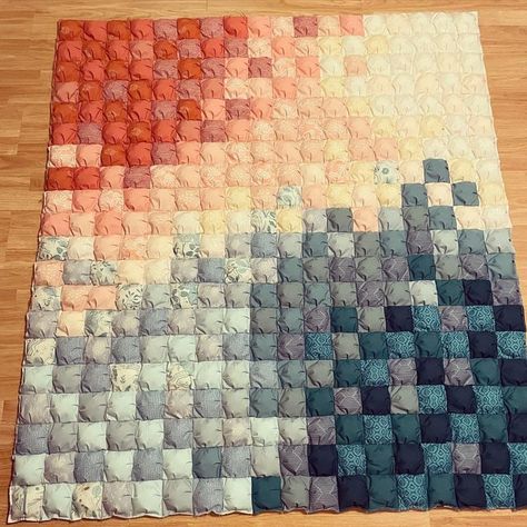 Quilt Stitches, Puffed Quilt Blanket, Ombré Quilt, Puff Quilt Blanket, Crochet Puff Quilt Blanket, Knit Puff Quilt, Ombré Puff Quilt, Ombre Puff Quilt, Puff Blanket