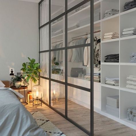 Bom dia!! Leveza e organização das roupas e do quarto  #organizesemfrescuras #organização #closet #pinterest #decor Contemporary Modern Bedroom Decor, Fairylights Bedroom, Scandinavian Design Bedroom, Bedroom Wall Designs, Scandinavian Bedroom, Design Del Prodotto, Closet Designs, Closet Bedroom, Design Case