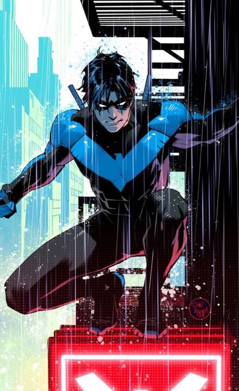 Nightwing Art, Nighwing, Nightwing And Batgirl, Dan Mora, Arte Dc Comics, Batman Comic Art, Im Batman, Batman Family, Dc Characters