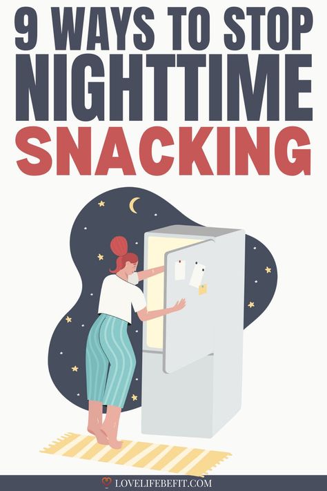 Illustration of a woman raiding the fridge snacking at night. How To Stop Late Night Snacking, Quit Sugar Plan, Lose Belly Fat Men, How To Stop Snacking, Stop Snacking, Slow Down Metabolism, Lose Belly Fat Quick, Night Time Snacks, Losing Belly Fat Diet