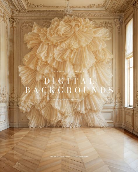 ✨Baroque Silk Collection: featuring exquisite digital backgrounds of silk chiffon draped in lavish baroque settings. ✨These backdrops are perfect for wedding photography, fashion editorials, and sophisticated maternity visuals, offering a luxurious canvas for digital composites. The rich textures and dramatic folds create an atmosphere of decadence ideal for artists seeking to add a touch of elegance to their projects. 🛍️Shop at the link in bio.🥰 Wedding Draping Backdrop, Fashion Backdrop, Wedding Drapes, Christmas Floral Decor, Wedding Draping, Baroque Wedding, Digital Photography Backdrops, Silk Texture, Dream Wedding Decorations