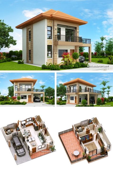 Affordable House Design, Philippines House Design, Two Story House Design, 2 Storey House Design, Two Story House Plans, Two Story House, Modern Small House Design, Best Modern House Design, Two Storey House