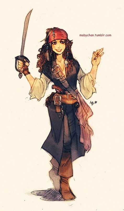 Female Captain Jack Sparrow from Pirates of the Caribbean Disney Genderbend, Gender Bent Disney, Disney Gender Bender, Dreamworks Characters, Kaptan Jack Sparrow, Disney Fanart, Film Anime, Karakter Disney, Flynn Rider