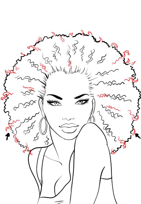 How to draw afro hair in fashion design sketches step by step tutorial How To Draw Afro Hair, Afro Hair Drawing, Mexican Inspiration, Hair Watercolor, Art Hair, Fashion Drawings, Sketches Tutorial, Afro Hair, Sketch Inspiration