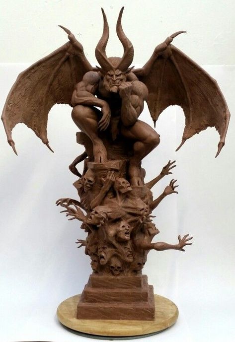 Monster Clay sculpt based on artwork by Simon Bisley's Paradise Lost Gargoyles Art, Monster Clay, Gargoyle Tattoo, Gothic Gargoyles, Alfabet Font, Paradise Lost, Ange Demon, Star Wars Film, Demon Art