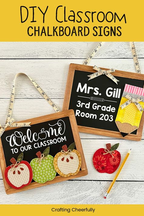 Classroom Chalkboard, Teacher Classroom Sign, Teacher Box, Cute Classroom, Teacher Name Signs, Small Chalkboard, Mini Chalkboards, Personalized Board, Teacher Craft