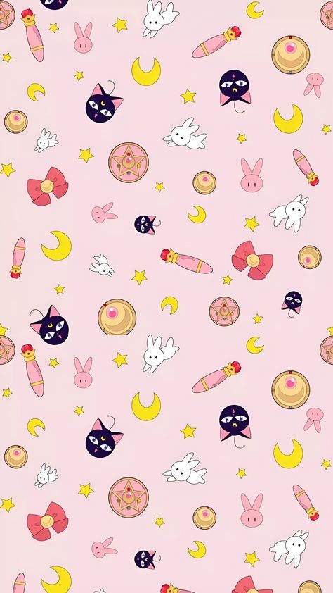 #SAILOR MOON Paper Computer, Sailor Moon Background, Sailor Moon Aesthetic, Sailor Moon Wallpaper, Moon Pattern, Cute Pastel Wallpaper, Sailor Moon Art, Sakura Card, Sailor Moon Crystal