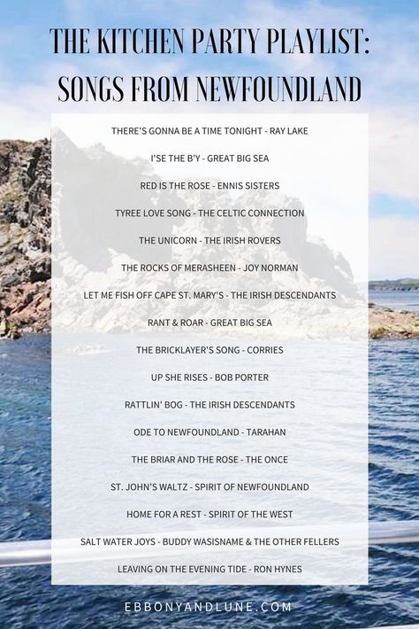 ebbony&lune | The Kitchen Party Playlist: Songs from Newfoundland. What's a trip without some music? Party Playlist Songs, 70th Birthday Ideas For Mom, Workout Music Playlist, Playlist Songs, Newfoundland Travel, Party Playlist, Nature Food, Kitchen Party, Workout Music