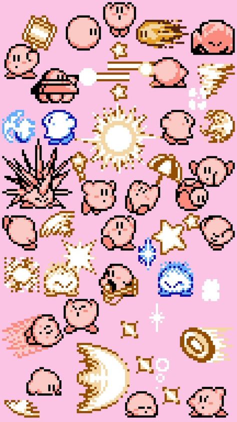 Kirby Wallpaper Pixel, Kirby Squeak Squad, Kirby Wallpaper, Kirby Memes, Kirby Character, 8bit Art, Kirby Art, Pixel Art Games, 8 Bits