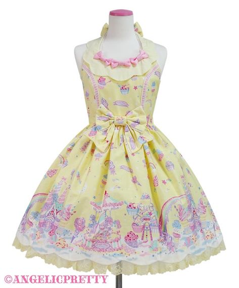 Milky Planet, Pastel Fashion, Sweet Lolita, Swaggy Outfits, Other Outfits, Tulle Lace, Lolita Fashion, Different Fabrics, Yellow Dress