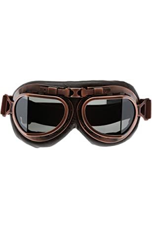 Vintage ski sport outdoor Motorcycle Leather Cruiser Folding Goggles Glasses Sunglasses eyewear Wwii Raf Pilot For Biker Helmet (Yellow glasses) : Amazon.co.uk: Automotive