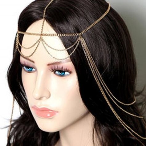 Exaggerated Solid Color Multi-Layered Tassels Hairband For Women Hair Accesories Wedding, Larp Costume Ideas, Head Chain Jewelry, Accessories For Hair, Chain Headband, Chain Headpiece, Festival Headpiece, Wedding Accesories, Wedding Headdress