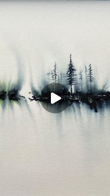 Watercolor Art Trees Nature, Abstract Watercolor Trees, Watercolour Forest Painting, Watercolor Abstract Tutorial, Loose Watercolor Trees, Loose Watercolour Landscapes, Watercolor Tutorials Videos, Abstract Watercolor Landscape Tutorial, Watercolour Trees Tutorials