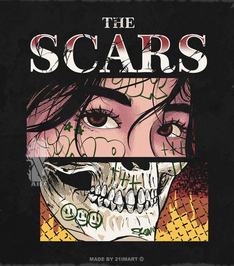 Introducing our latest premade design: THE SCARS! 🔥 Crafted exclusively for one buyer, this design offers a unique touch to your collection. Customize colors and text to suit your style. DM to seize this exclusive offer. #clothingdesign #designer #illustrationoftheday #designyourlife #productdesigner #designapparel #merchdesign #designservice #carousels #artedesign #art_collection #21imforsale Text On Tshirt Aesthetic, T Shirts Printing Design, Streetwear Tshirt Design Clothing, Best Tshirt Design, Printing On Clothes, Clothing Branding Design, Unique Tshirt Designs, Streetwear Tshirt Design, Apparel Design Inspiration