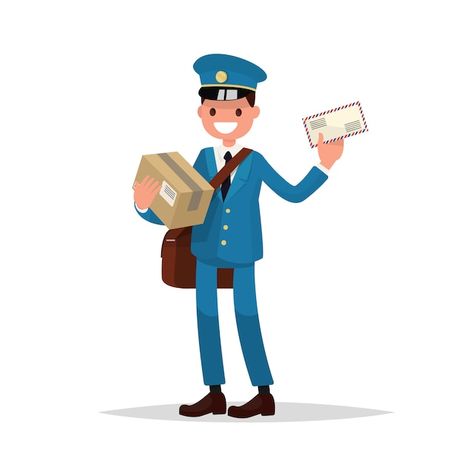 Postal Worker, Funny People, Premium Vector, Ronald Mcdonald, Graphic Resources, Vault Boy, Template Design, Family Guy, Mario Characters