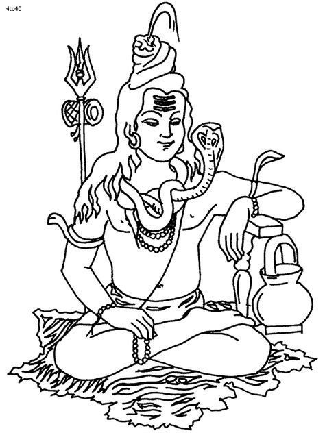 Shankar Bhagwan Coloring Page - Kids Portal For Parents Forest Sketch, Shiva Sketch, Free Printable Activities, Coloring Page Printable, Coloring Sheets For Kids, Seashell Art, Free Printable Coloring, Free Printable Coloring Pages, Printable Activities