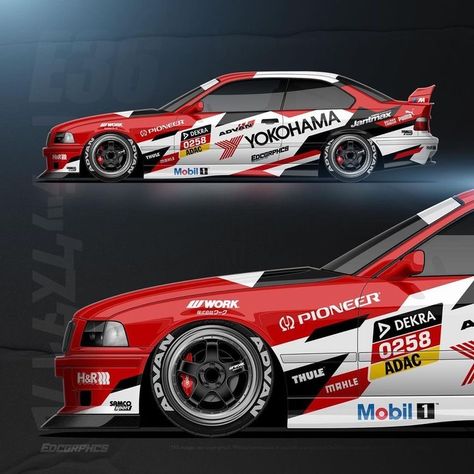 Vehicle Graphics Branding, Race Livery, Car Liveries, E36 Coupe, Car Livery, Futuristic Cars Design, Car Sticker Design, Golf Mk4, Rc Drift