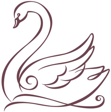 Cisne Swan Drawing, Swan Tattoo, Swan Painting, Swans Art, Stencil Patterns, Silhouette Art, Art Drawings For Kids, Hand Embroidery Designs, Swans