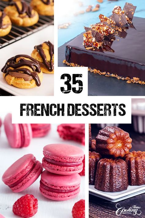 35 French Desserts - Home Cooking Adventure Chocolate Terrine, French Cooking Recipes, Chocolate Brioche, Cherry Clafoutis, Lemon Meringue Tart, Charlotte Cake, French Dessert Recipes, French Baking, Macaron Cake