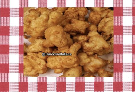 Nonna's Fried Cauliflower - Recipe | Hardcore Italians Blog Italian Fries, Bacon Fries, Italian Recipes Traditional, Italian Chef, Salty Cake, Fried Cauliflower, Italy Food, Monterey Jack, Cauliflower Recipes