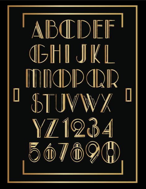 Gatsby Font, Art Deco Hand Lettering, Art Deco Clip Art, Art Deco Signage Design, Art Deco Typography Design Inspiration, Art Deco Alphabet, Art Deco 20s, Art Deco Font Alphabet, Art Deco Fonts Free