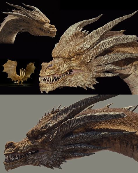 ArtStation - Ghidorah, Godzilla: King of Monsters, Simon Green King Of Monsters, Simon Lee, Godzilla 2, Kaiju Design, King Ghidorah, Godzilla 2014, High Middle Ages, Mythical Creatures Fantasy, Dragon Puppet