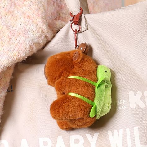 Cute Window, Capybara Plush, Plush Keychain, Kawaii Plushies, House Decorations, Toy Bags, Mini Charm, Animal Dolls, Mesh Bag