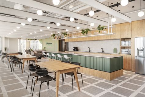 Quotient Technology Offices - Tel Aviv Office Cafeteria, Cafeteria Design, Ceiling Shelves, Office Pantry, Pantry Wall, Airport Design, Office Fit Out, Traditional Wall Art, Office Snapshots