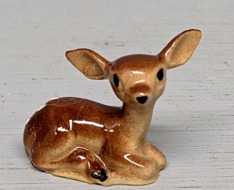 Old Hagen Renaker Tiny Lying Fawn | eBay Deer Figurines, Miniature Sculpture, Animal Sculpture, Clay Figurines, Vintage Trinkets, Fawn Plush, Weird Toys, Paper Mache Animals, Woodland Critters