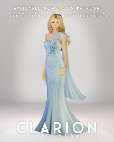 CLARION GOWN Cryptid Sims 4 Cc, Sims 4 Mermaid Dress, Sims4 Cc Princess Dress, Sims 4 Pageant Cc, Sims 4 Saree Cc, Sims4 Royal Cc, Sims 4 Cc High Fashion, Prom Dresses Sims 4 Cc, Sims 4 Windows Cc Patreon