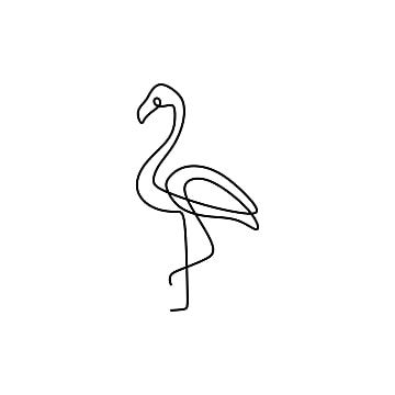 Flamingo Line Art Tattoo, Flamingo Tattoo Outline, Flamingo Line Drawing, Tropic Tattoo, Sketch Silhouette, Flamingo Drawing, Rat Drawing, Wing Drawing, Vector Tattoo