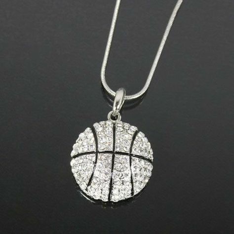 Basketball Jewelry, Basketball Necklace, Bola Basket, Basketball Tips, Basketball Workouts, Sports Jewelry, Basketball Gifts, Rhinestone Fashion, Playing Basketball