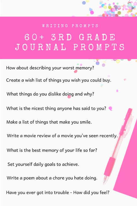 Over 60 fun 3rd grade journal prompts to inspire your students. Use these cool journal prompts to help you keep a daily or weekly journal. Journal Prompts For Kids, Lesson Plan Template Free, Weekly Journal, Third Grade Writing, 3rd Grade Writing, Daily Writing Prompts, Daily Journal Prompts, Writing Prompts For Kids, How High Are You