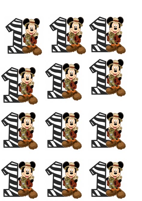 Mickey Mouse Safari Birthday, Mickey Birthday Cakes, First Birthday Centerpieces, Safari Birthday Party Decorations, Mickey Mouse Birthday Cake, Minnie Mouse Pictures, Mickey Safari, Safari Theme Birthday, Safari Decorations