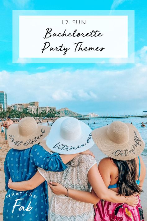 Stuck trying to figure out the perfect theme for your bachelorette party? If you're looking for the best bachelorette party themes, check out these clever ideas. Relaxing Bachelorette Party Themes, Bachelorette Party Themes Florida, Fort Lauderdale Bachelorette Party Theme, Travel Themed Bachelorette Party, Puerto Rico Bachelorette Party Theme, Bachelorette Party At The Lake, Water Themed Bachelorette Party, Simple Bachelorette Party Themes, Bachelorette Party Ideas Beach Theme