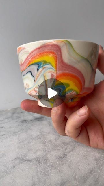 Adrien Miller on Instagram: "Glazing a teacup.  There’s a lot of moving from fluidity to solidity in ceramics. I like making things that reveal the flowing movements of the water that made their creation possible.  #process #ceramics #porcelain #pottery #cup #teacup #marbled #fluidart #glazing #potteryvideos #handmade #vessel #craft #design #fluidity #water #movement #flow #design #dip #pour #asmr #makersmovement" Marbled Ceramics, Splatter Glaze Pottery, Marble Mugs Diy, Drippy Glaze Ceramics, Nail Polish Water Marbling Coffee Mugs, Marble Dipped Mugs, Marbled Ceramic Mugs, Marbled Clay, Pottery Videos