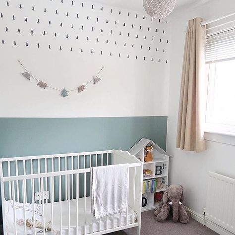 Half Wall Painted Nursery, Half Painted Wall, Half Painted Walls, Half Walls, Baby Room Inspiration, Beautiful Nursery, Painted Wall, Boys Bedroom, Boy's Bedroom