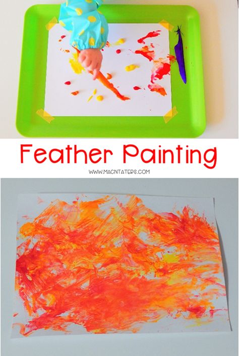 Painting with feathers is a fun Thanksgiving sensory activity for toddlers, preschoolers, and school aged kids. Painting With Feathers, Painting With Toddlers, Thanksgiving Sensory, Sensory Activity For Toddlers, Messy Painting, Thanksgiving Lesson Plans, Thanksgiving Activities Preschool, Thanksgiving Crafts For Toddlers, Thanksgiving Toddler