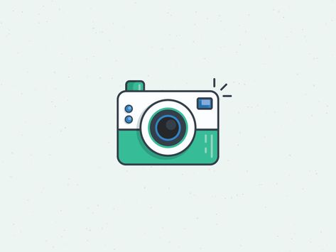 Camera Icon by Holly Schofield for Shopify Cute Camera Icon, Camera Animation, Camera Tattoo Design, Camera Logos Design, Camera Tattoos, Camera Drawing, Coffee Icon, Small Icons, Free Icon Set