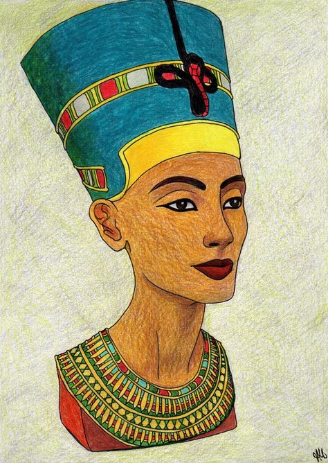 nefertiti Ancient Egypt Crafts, Egypt Crafts, Egyptian Drawings, Blackwork Patterns, Kerala Mural Painting, Queen Nefertiti, Marilyn Monroe Art, Egypt History, Art Journal Therapy