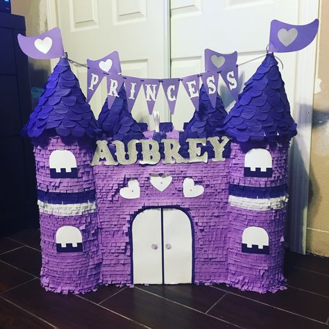 sophia the first castle theme  more at instagram @flowerviletcrafts Diy Princess Castle, Castle Pinata, Castle Cardboard, Princess Pinata, How To Make Pinata, Sophia The First, Cardboard Diy, Princess Theme Birthday, Piñata Ideas