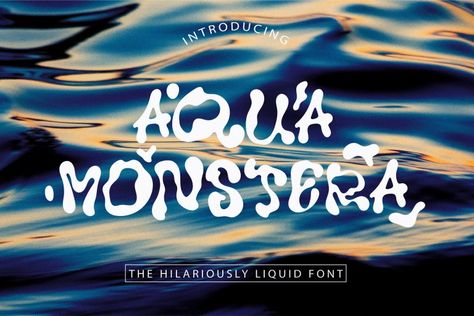 Aqua Monstera is a font that brings the mesmerizing fluidity of water to the world of typography. Organic and dynamic shapes evoke the playful dance of water drops. Aqua Monstera font is available for free download for personal use only. If you need the full version and a commercial license, you can purchase it by […] Get your free download of the Aqua Monstera Font now at Free Font Download! Water Typography, Organic Typography, Liquid Font, Water Shape, Fonts Website, October Fest, Free Display Fonts, Dynamic Shapes, Free Font Download