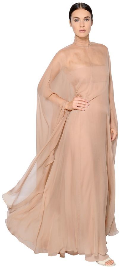 Sheer Nude Dress, Chiffon Kaftan, Valentino Silk, Chiffon Cape, Silk Cape, Red Silk Dress, Chiffon Cocktail Dress, Red Sleeveless Dress, Silk Cocktail Dress