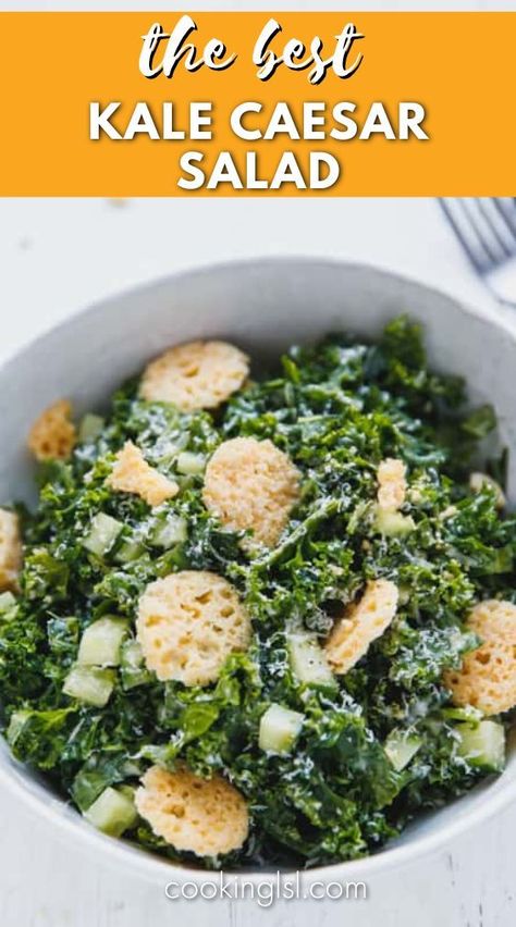 Kale Cesar Salad, Chicken Basil Pasta, Chicken Caesar Pasta, Caesar Pasta Salad, Caesar Pasta, Kale Caesar, Chicken Caesar Pasta Salad, Kale Caesar Salad, Kale Salad Recipes