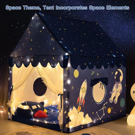 Kids Play Tent Playhouse Indoor Outdoor Tent Kids Boys Toddler Kids Tent Large Castle Play House Spaceship Tent, Outer Space Rocket Blue Toddler Bed Tent Boys, Kids Tents Indoor, Kids Tents Indoor With Lights, Full Size Indoor Tent, Boys Tent, Toddler Play Tent, Indoor Tent For Kids, Kids Tents Indoor Target, Fairy Tent