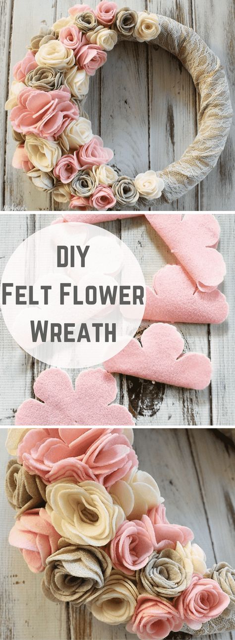 DIY Sizzix Tutorial: How to Make a Felt Flower Wreath Felt Flower Wreath, Diy Fleur, Felt Flower Wreaths, Felt Flowers Diy, Diy Flores, Fleurs Diy, Flower Wreaths, Felt Wreath, Diy Felt